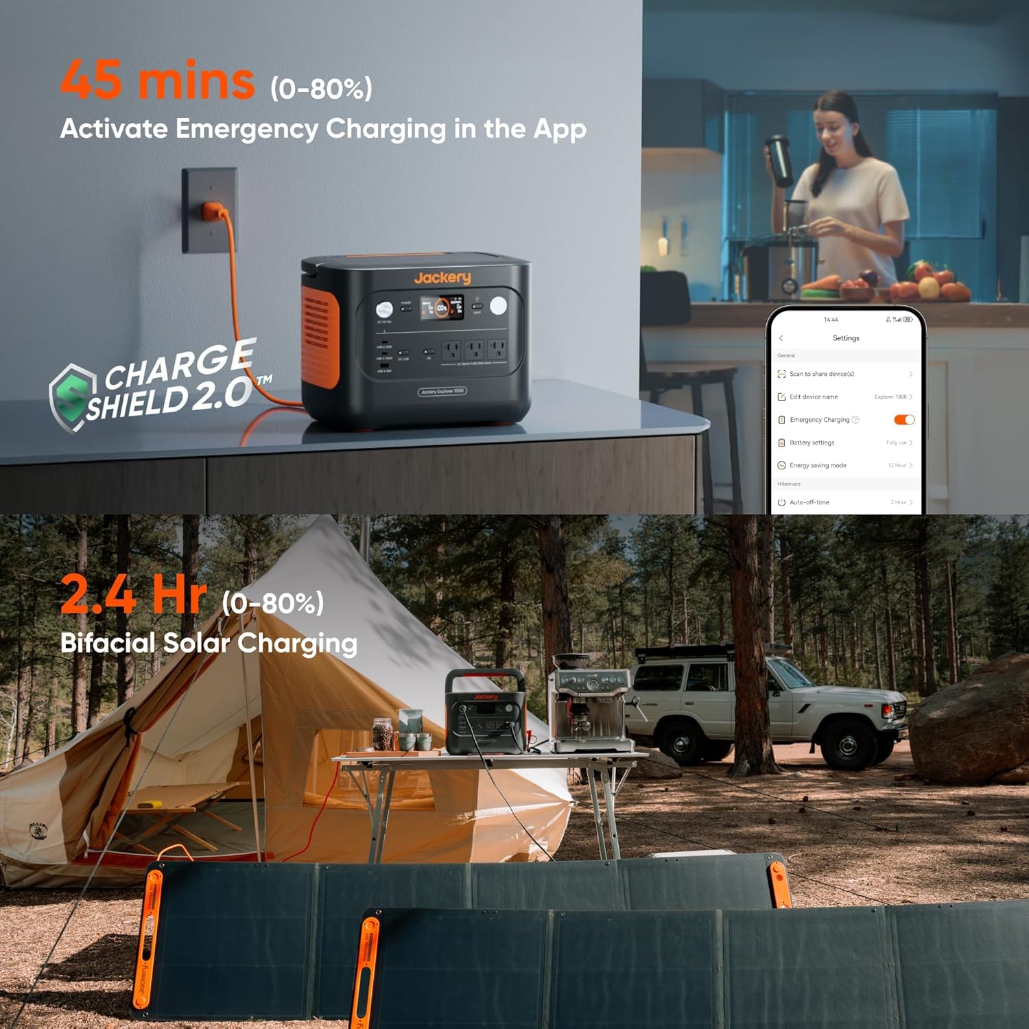 Jackery Explorer 1000 v2 Portable Power Station,1070Wh,1500W | 1 Hr Fast Charge, LiFePO4 Battery, 100W USB-C Output, Solar Generator for Camping, Emergency, RV (Solar Panel Optional) - Image 5